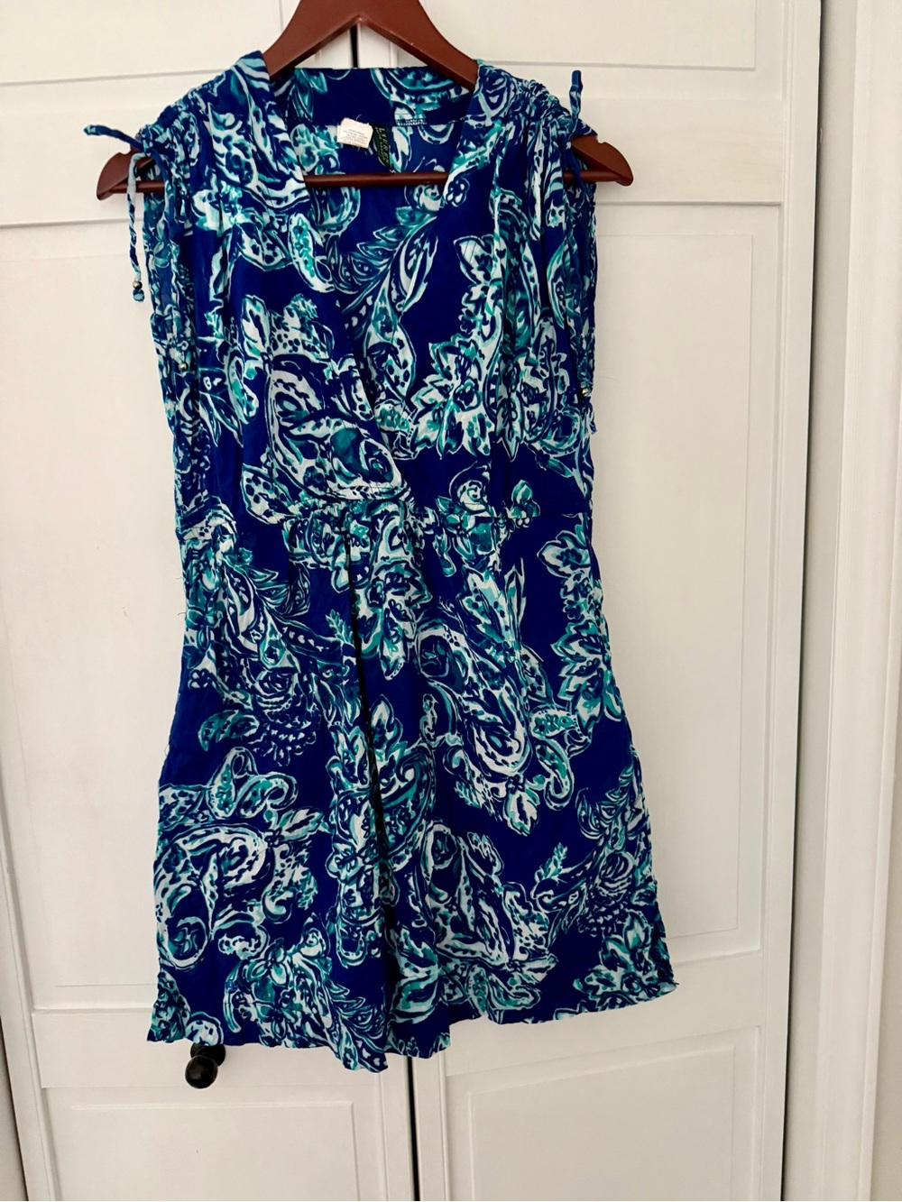 Ralph Lauren Blue Paisley Sleeveless Swim Coverup